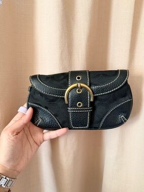 Vintage Black Coach Signature Wristlet